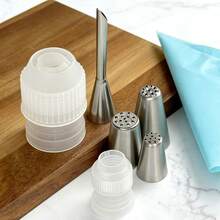 3pcs Grass Piping Nozzles, Suitable For Baking Tools - Silver - View 2