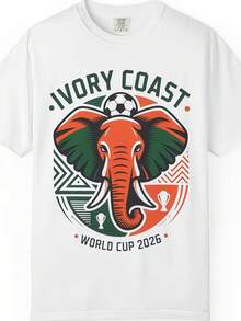 Ivory Coast World Cup 2026 T-Shirt, Sports Fan Apparel - 白色 - 查看 1