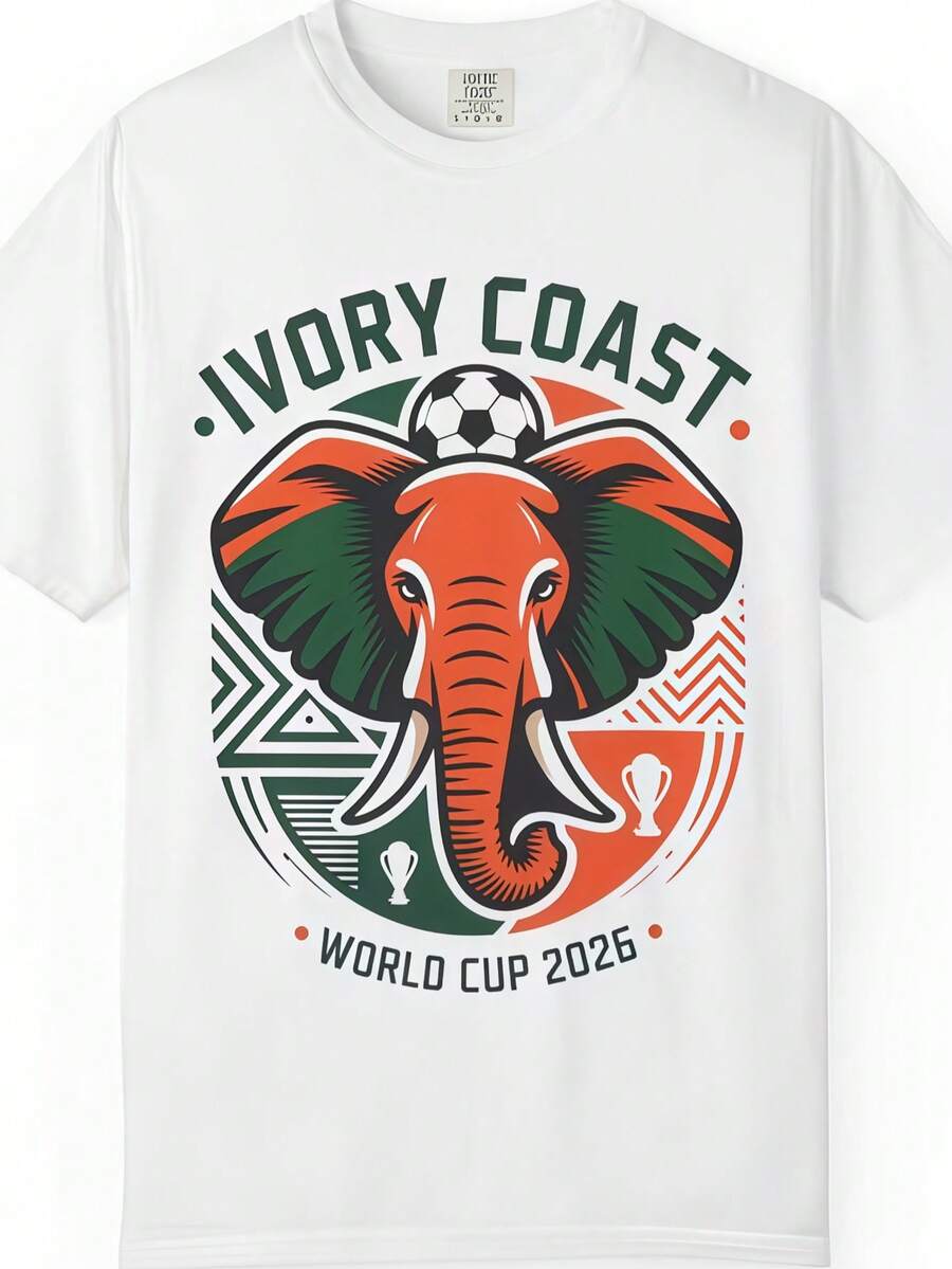 Ivory Coast World Cup 2026 T-Shirt, Sports Fan Apparel - 白色 - 查看 1