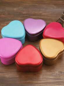 1个心形金属铁盒，带盖 - 红色、粉色、紫色，情人节和生日礼物盒，无异味派对礼品盒，适合存放糖果、巧克力、珠宝 - 金属结构，礼品盒，糖果收纳盒，浪漫设计，带盖设计 - 彩色 - 查看 11