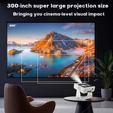 2026 New Flagship Model Office/Video Projector With Android 12 OS, 7-Inch Touchscreen, Cloudai Speaker, WiFi6, 180° Rotation, Auto Focus & Obstacle Avoidance, 400 Lumens Brightness, Suitable For Home Cinema And Gaming, Modern Aesthetic Design, High-Quality Lens - White - View 9