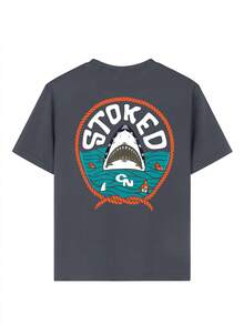 1pc Young Boys Casual Printed Round Neck Short Sleeve T-Shirt, Summer Student Wear - A And Versatile T-Shirt That Brings Joy And Happiness To Every Child! - Dark Grey - View 5