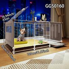 易于安装的幼犬笼，带托盘，小型犬笼带猫砂盆，室内家用 - 彩色 - 查看 1