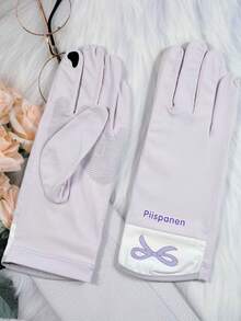 1双透气轻薄蝴蝶印花全指手套，防晒防滑，触屏兼容，适合骑行、驾驶，女士适用 - 蝴蝶結女士手套 - 查看 9