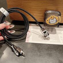 5个可爱猫鱼图案20W USB充电器头保护套，线缆保护套 - 無色 - 查看 5