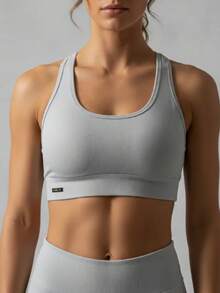 K2b Original Cropped Swimmer Sports Fitness Top - 淺灰色 - 查看 8