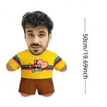 1pc Customized Photo Throw Pillow, Personalized Cushion, Can Customize Interesting Patterns, Double-Sided 3D Pillow, Suitable As Gift For Dad/Mom/Family/Her/Him/Girlfriend/Boyfriend, Couples Birthday Gift - Yellow LOVE - View 14