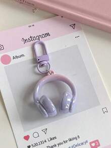 1pc 3D Headphone Keychain, Minimalist Cute Cool Sophisticated Pendant, Creative Backpack Decor, Best Friend Gift - Multicolor - View 15