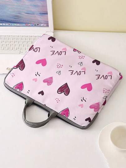 Valentine's Day Fun Pattern Printing Laptop Bag, Computer Cloth Cover Accessories, Soft Laptop Bag, Soft Laptop Cover, Laptop Cover, Tablet Leather Bag, Laptop Zipper Cover, Best Choice For School, Business, And Office Gifts, Back To School Portable Digital Storage Bag, School Supplies, Back To School Discount Store