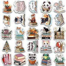 50PCS Animal Reading Cartoon Graffiti Stickers, Decorating Mobile Phones, Guitars, Laptops, Suitcases, Waterproof Stickers - Multicolor - View 10