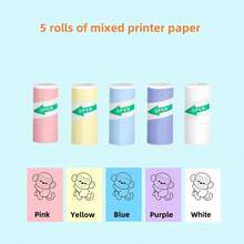 Self-Adhesive Mini Printer Sticker Paper, Colorful Thermal Printer Paper Set, Thermal Sticker Paper Compatible With M02/T02 Printers Most Instant Inkless Refilling, 57 * 25 Mm - 5Pcs - View 9