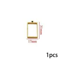 1/5件 304不锈钢PVD镀金心形方形UV树脂硅胶模具耳环底座吊坠连接器珠宝制作 - 彩色 - 查看 16