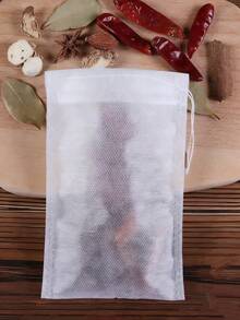 100-Pack White Disposable Non-Woven Tea Bags – Drawstring Herb Infuser Bags, Small Mesh Filter Pouch For Loose Leaf Tea/Spices, Disposable Brewing Bags, Ideal For Home Tea Brewing Homemade Herb Infusions Kitchen Spice Storage Valentine's Day Cozy Gift Prep, Bestselling Kitchen Essential, Perfect For Valentine's Day Thoughtful Gift For Friends Colleagues Tea Enthusiasts - White - View 10