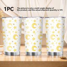 1pc 20oz Stainless Steel Insulated Car Mug. Featuring An Islamic Lantern Print. Ramadan Theme. A Perfect Gift For Family And Friends During Holidays Or Birthdays. Beautiful And Practical, Satisfying Daily Hydration Needs. Creates A Dreamy Festive Atmosphere At Night. - Multicolor - View 3