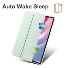 透明笔槽三折平板电脑保护套，时尚之选，适用于华为MatePad 10.4英寸/V6 10.4英寸、MatePad SE 10.4英寸、MatePad Pro 10.8英寸、MatePad Pro 11英寸、MatePad 11英寸/SE 11英寸、MatePad 11.5英寸/Air 11.5英寸/11.5英寸S、MatePad Air 12英寸、MatePad Pro 12.2英寸、华为畅享2 10.1英寸/T10s平板电脑 - 薄荷綠 - 查看 4