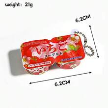 2026新款酸奶钥匙扣，逼真柔软挤压玩具，减压吊坠，慢回弹挤压解压玩具，适合学生背包钥匙扣，生日礼物、理想礼物、惊喜礼物、节日礼物、万圣节礼物、圣诞节礼物、情人节礼物、礼品、玩具（链条随机） - 彩色 - 查看 7