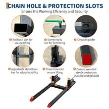 Horquillas de Sujeción para Cubo de Tractor, Acoplamiento Rápido 907 kg Capacidad, 109 cm de Ancho, Ideal para Manejo de Materiales y Carga - Negro-43 pulgadas - Ver 4