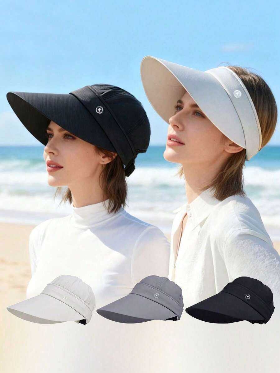 1 chiếc mũ chống nắng vành rộng có thể điều chỉnh cho nữ - Mũ chống tia UV có thể gấp gọn, thích hợp cho mùa hè, đi biển, kỳ nghỉ và các hoạt động ngoài trời (Nhiều kiểu dáng) - A - Xem 1