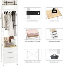 Coat Rack - Ahşap ve Beyaz Renk - Görünüm 6