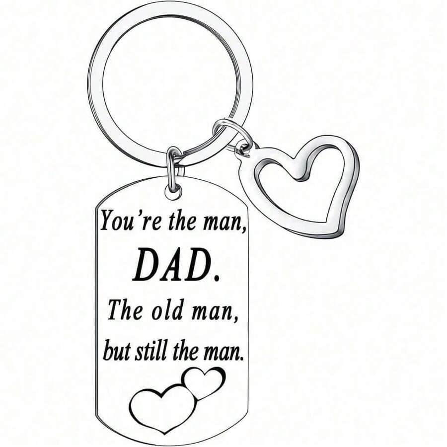 1个趣味爸爸礼物 爸爸钥匙扣 父亲节礼物 爸爸生日礼物 来自女儿儿子 爸爸钥匙扣 爸爸礼物 - 銀色 - 查看 1