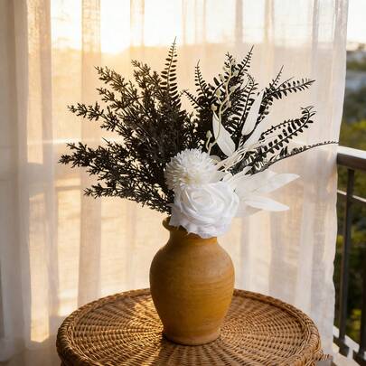 1 Set Dreamy Ethereal Black White Gold Artificial Flower Bouquet, Suitable For Confession, Wedding Photography, Birthday Party, Girly Bedroom, Influencer Spots Decor, Can Be Placed On Vanity, Dessert Table, Bedside, Flower Wall, Picnic Mat, Creates Romantic Ambiance DIY Floral Arrangement