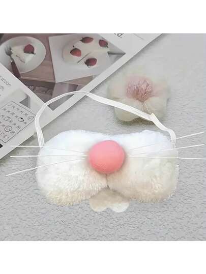1pc Easter Bunny Nose Photo Prop Costume Accessory, Fluffy Realistic Rabbit Nose Decor With Pink Nose, Teeth, Whiskers And Elastic Band, Ideal For Spring Easter Celebration, Birthday Party Masks And Accessories, Spring Events And Holiday Photo Props, Cosplay, Theme Parties And Party Favors, Also A Great Gift For Animal Lovers