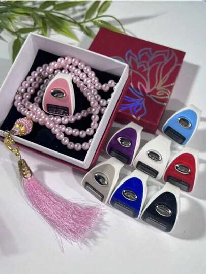 Zen-Inspired Colorful Poetic Prayer Bead Counter - Collision Of Intelligent Mantra Counter And Aesthetic Faith Of Pink Bead Tassel