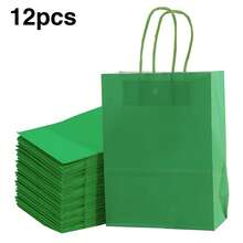 12 túi quà giấy Kraft nâu có quai xách, 5 kích cỡ dùng cho tiệc tùng, cung cấp số lượng lớn, thích hợp cho tiệc sinh nhật, đồ thủ công, đám cưới và sự kiện - màu nâu - Xem 9