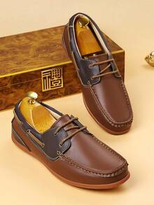 1 双男士乐福鞋，2026 夏季新款时尚舒适透气套脚船鞋，休闲驾车莫卡辛鞋，橡胶鞋底，大码 40-46，情人节或父亲节礼物 - 棕色 - 查看 4