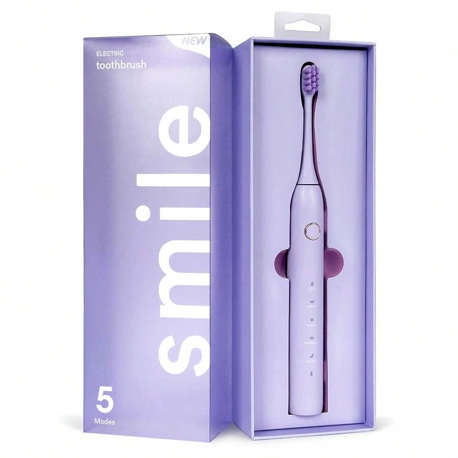 LinLin&Reyn 5 Modes Colorful Electric Toothbrush With Soft Bristles For Adults USB Type C Charging - Màu tím - Xem 1