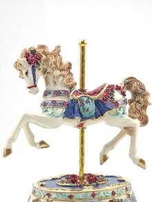 Romantic Rose Music Box, Resin Rotating Carousel, Sweet Home Decor, Birthday, Valentine's Day, Holiday Gift, Ramadan Gift - Violet (25142) - View 3