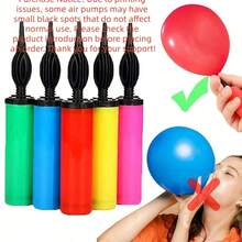 1/3个手动气泵 | 双向便携式 | 生日派对/婚礼/儿童气球充气泵 | 瑜伽球充气泵 | 节日装饰批发，颜色随机发货 - 彩色 - 查看 4