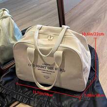 Fashionable Canvas Travel Bag, Large Capacity Handbag, Sports Luggage Bag, Lightweight Sports Bag, Short Trip Storage Bag, Women's Bag, Suitable For Weekend Travel, Holiday, Daily Use, Unisex, Valentine's Day Gift - Multicolor - View 9
