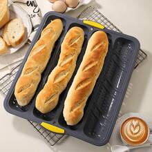French Bread Toast Mold, Silicone Material Heat Resistant Non-Stick, Stable With Surrounding Frame, Suitable For DIY Breakfast Bread Baking In Oven Or Air Fryer - Black - View 3