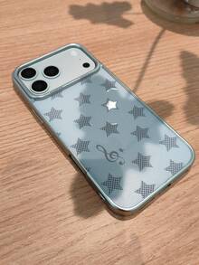 Ốp lưng điện thoại họa tiết ngôi sao caro dễ thương phong cách Y2K, màu kẹo ngọt, tương thích với iPhone 17 Pro Max 17Pro 17 Air 17 16 15 14 13 12 Pro Max 16 Plus 14 Plus 16 Plus 11 17. Ốp bảo vệ mạ họa tiết nốt nhạc. - Xám - Xem 10