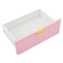 Wall-Hung Vanity Unit With One Basin And Double Storage, Made Of Water-Resistant MDF, Stain-Resistant Ceramic Basin, Melamine Surface Without Lacquer, Space-Saving, Pink - Pink + White - View 10