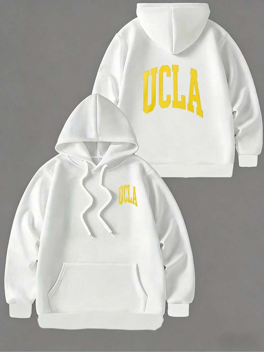 Hooded Sweatshirt Men, Short And Slightly Wide, Enhances Body Proportion - White - View 1