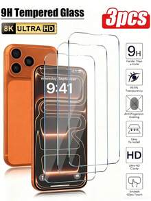 ZYSHI 3 piezas Protector de pantalla de vidrio templado para iPhone 17 Pro/17 Pro Max/17/16/15/14/13/12/11/Pro/Pro Max/Mini/Plus [Dureza 9H] - Vidrio templado de alta definición, resistente a arañazos, instalación fácil [Compatible con fundas de teléfono] Protección de pantalla esencial, adecuado para protección diaria, oficina, hogar, protección diaria, oficina, hogar, protector de pantalla de teléfono, accesorios de teléfono, resistente al agua, a prueba de golpes, anti-caída, resistente a arañazos - transparente - Ver 7