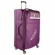 Purple Polyester Soft Shell Suitcase 18" 20" 26" 29" 32" Ultra Lightweight Expandable Unbreakable 8 Wheel 360° Rotation - Dark Purple - View 7