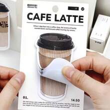 30pcs/Pack Retro Aesthetic Bread & Coffee Shaped Memo Pads, Cute Cartoon Toast, Croissant, Latte Themed Sticky Notes, Suitable For Students, Teachers, Planners, Cafes, Bakeries, Office Supplies, Gifts - Bread Coffee Good Weather - View 5