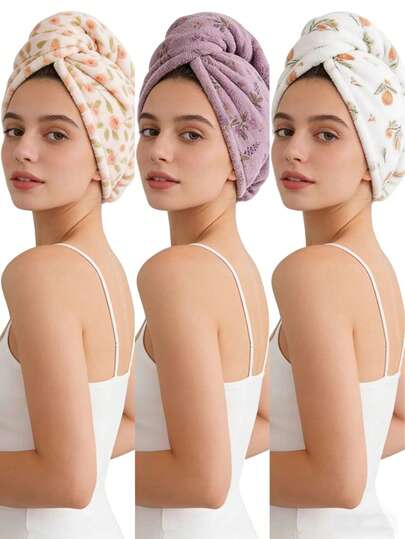 1/3pcs Thick Super Absorbent Hair Towel Wrap Set, Soft & Skin-Friendly, Anti-Pilling, Quick-Drying, Durable, Unisex, Ideal Gift For Valentine's Day, Thanksgiving