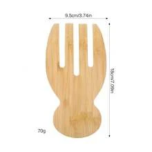 Utensilios de bambú para mezclar ensaladas y verduras, herramienta de cocina para gadgets de cocina - Mostaza Amarilla - Ver 4