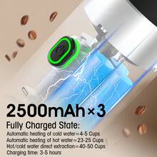 便攜式濃縮咖啡機 3合1兼容咖啡粉/膠囊 60ml 自加熱 冷熱雙用 Type-C 2500mAh 可製作25杯 適合露營車/登山/辦公室 - 黑色 - 查看 7