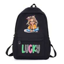Lucky Girls Casual Large-Capacity Backpack, Ins Style Fashionable Boys And Girls, Korean Version Simple College Student Schoolbag, Travel Backpack Back To School Supplies Stationery Supplies Sprayground Backpack,Essentials Office Supplies Valentine's Day Gifts - Multicolor - View 13