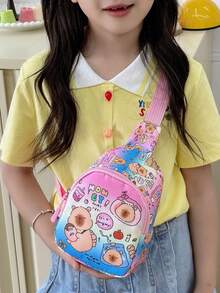Esta es una bolsa de pecho súper linda para niños, con un diseño de moda y versátil, adecuada para uso diario. - Multicolor - Ver 13