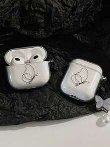 Line Butterfly Protective Case Compatible With Apple Bluetooth Earphones, Anti-Scratch And Shock-Proof Cover Compatible With Apple Bluetooth Wave Earphone Case - Clear - View 2