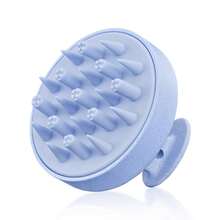 Silicone Shampoo Brush, With Soft Silicone Bristles, Scalp Massager, Ergonomic Non-Slip Handle, Waterproof, Provides Deep Cleaning, Removes Dandruff, Suitable For Dry And Wet Hair, Suitable For Men, Women, And Children, A Shower Hair Care Tool. - Blue - View 2