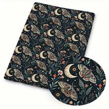 1pc Night Moth Print Quilting Fabric - 59 X 19.68 Inches (150 X 50 Cm) Pre-Cut Polyester Fabric With Mystical Moth Patterns - Suitable For DIY Sewing, Scrapbooking, Tablecloths And Crafts - Animal - View 5