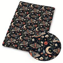 1pc Night Moth Print Quilting Fabric - 59 X 19.68 Inches (150 X 50 Cm) Pre-Cut Polyester Fabric With Mystical Moth Patterns - Suitable For DIY Sewing, Scrapbooking, Tablecloths And Crafts - Animal - View 4