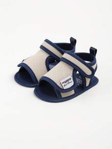 婴儿男女童夏季沙滩凉鞋防滑软橡胶鞋底幼儿户外闭趾学步鞋 - 米色 - 查看 1